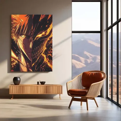 Anime Metal Poster | Blazing Hollow ? Ichigo?s Inferno Metal Poster | Bleach Anime Wall Frame - Image 3