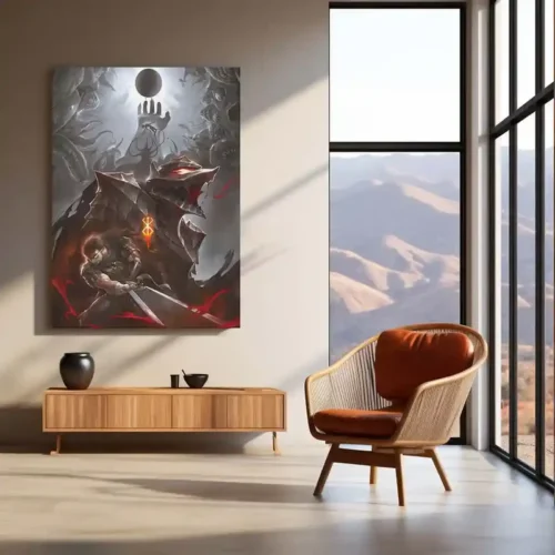 Anime Metal Poster | Berserk Eclipse ? The Black Swordsman?s Rage Metal Poster | Dark Fantasy Anime Wall Frame - Image 3