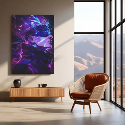 Satoru Gojo ? Infinity Flame Metal Poster | Jujutsu Kaisen Anime Wall Frame (Fire Edition) - Image 3