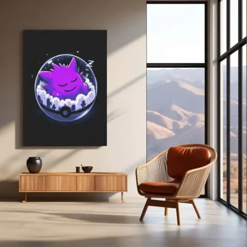 Gengar Pok?mon Metal Frame | Ghost-Type Wall Art | Anime Gaming Decor - Image 3