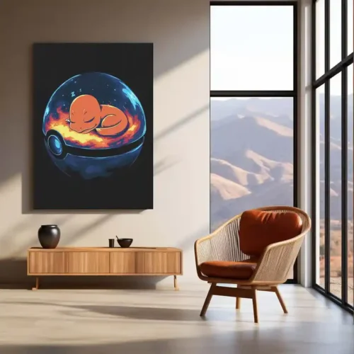 Charmander Pok?mon Metal Frame Poster | Vibrant Anime Wall Art for Gamers & Pok?mon Fans - Image 3