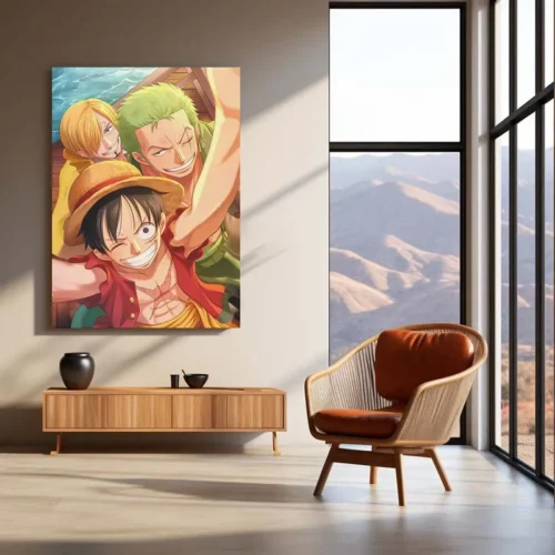 Anime Metal Poster | Sanji, Luffy & Roronoa Zoro Metal Poster ? One Piece Trio Wall Art - Image 3