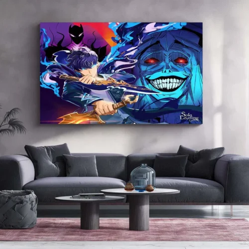 Solo Leveling Metal Poster | Sung Jin-Woo Shadow Monarch Wall Art | Anime Manhwa Decor 08 - Image 2