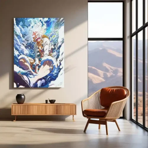 Anime metal poster | Joy of Freedom ? Gear 5 Luffy Unleashed Metal Poster | One Piece Anime Wall Frame - Image 3