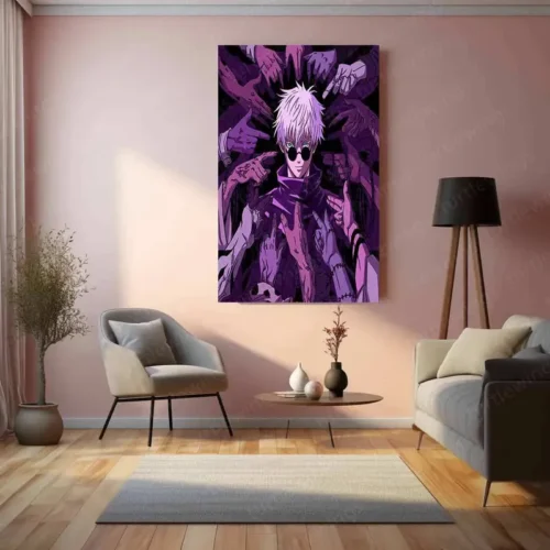Satoru Gojo Jujutsu Kaisen Metal Poster | Infinity Sorcerer Wall Art | Anime Aesthetic Decor - Image 3