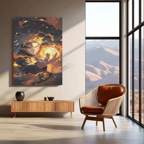 Naruto Uzumaki Metal Poster | Naruto Anime Wall Art | Rasengan & Kurama Decor - Image 3