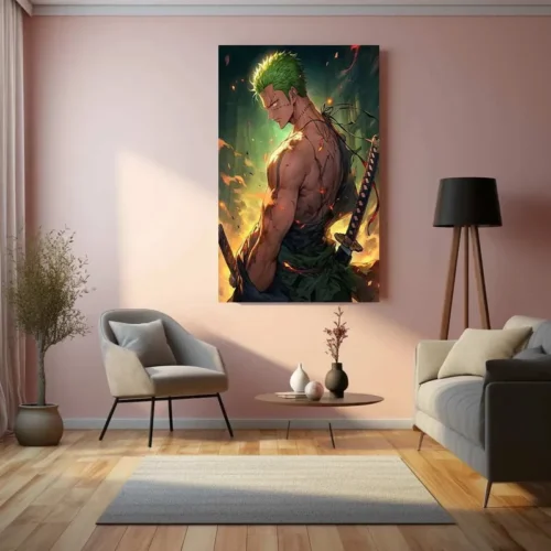Roronoa Zoro Metal Poster | One Piece Swordsman Wall Art | Anime Warrior Print - Image 3