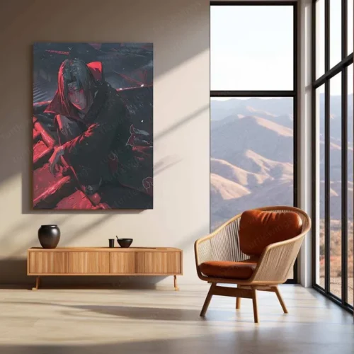 Itachi Uchiha Metal Poster | Naruto Anime Wall Art | Akatsuki Sharingan Decor - Image 3