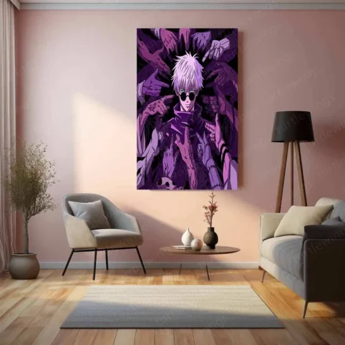 Satoru Gojo Jujutsu Kaisen Metal Poster | Infinity Sorcerer Wall Art | Anime Aesthetic Decor - Image 3