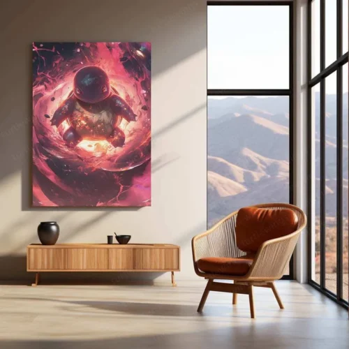 Squirtle Metal Poster ? Pok?mon Wall Art in HD Orange & Black Design - Image 3