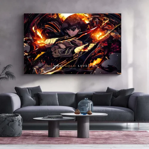 Anime Metal Poster | Sung Jin-Woo ? Rise of the Shadow Monarch Metal Frame - Image 2