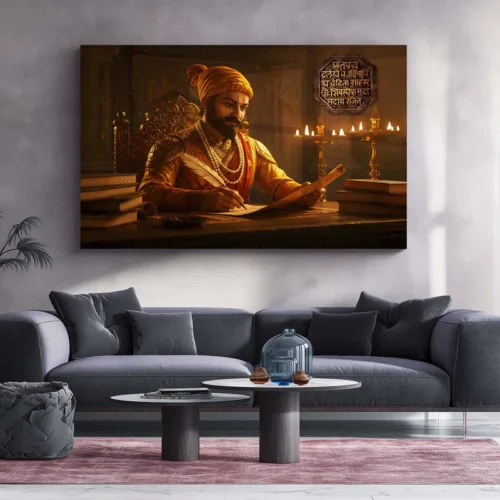 Chhatrapati Shivaji Maharaj Metal Frame | Warrior King Wall Art | Metal Frame 09 - Image 2