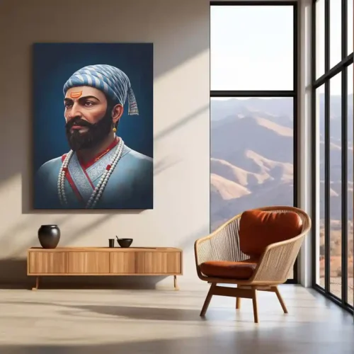 Chhatrapati Shivaji Maharaj Metal Frame | Warrior King Wall Art | Metal Frame 03 - Image 3