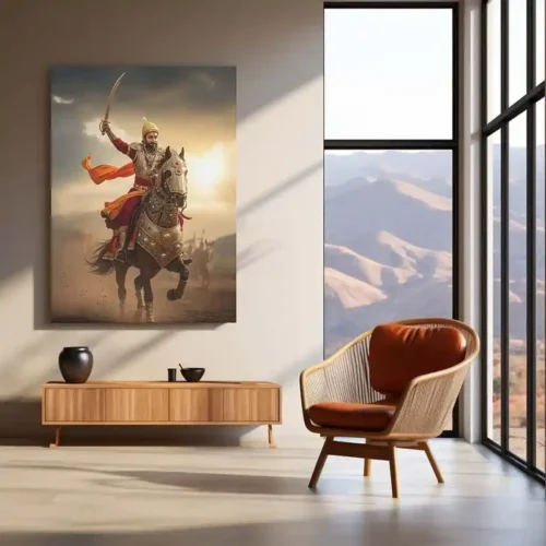 Chhatrapati Shivaji Maharaj Metal Frame | Warrior King Wall Art | Metal Frame 07 - Image 3