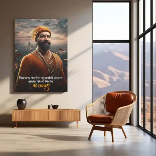 Chhatrapati Shivaji Maharaj Metal Frame | Warrior King Wall Art | Metal Frame 05 - Image 3