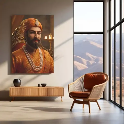 Chhatrapati Shivaji Maharaj Metal Frame | Warrior King Wall Art | Metal Frame 08 - Image 3