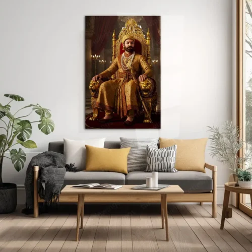 Chhatrapati Shivaji Maharaj Metal Frame | Warrior King Wall Art | Metal Frame 13 - Image 3