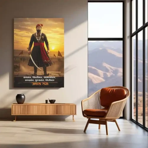 Chhatrapati Shivaji Maharaj Metal Frame | Warrior King Wall Art | Metal Frame 06 - Image 3