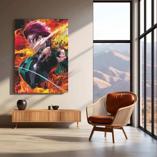 Tanjiro Metal Poster ? Demon Slayer Wall Art | Anime Samurai Aesthetic - Image 3