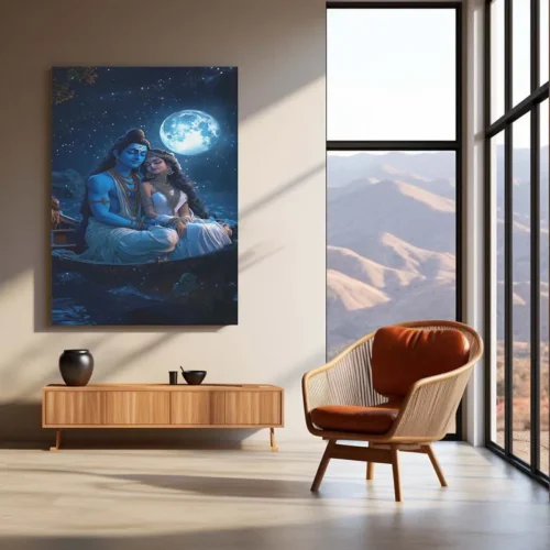 Spiritual Metal Poster | Lord Shiv Parvati Metal Poster | Divine Couple Wall Art | Spiritual Decor for Home & Temple 03 - Image 3