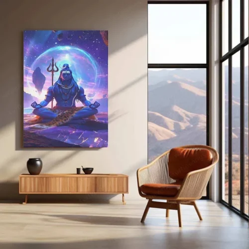 Lord Shiva Metal Poster ? Divine Lord of Destruction | Spiritual Hindu Wall Art | Mahadev Decor - Image 3