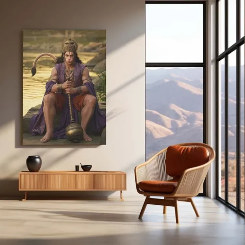 Spiritual God Metal Poster | Lord Hanuman Ji Metal Poster | Devotional Wall Art | Bajrangbali Spiritual Frame 02 - Image 3