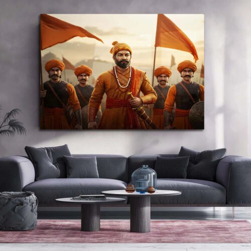 Chhatrapati Shivaji Maharaj Metal Frame | Warrior King Wall Art | Metal Frame 10 - Image 2