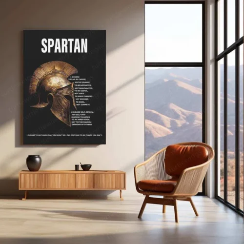 Spartan Warrior Metal Poster ? Ancient Strength & Glory Wall Art - Image 3