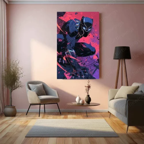 Black Panther Metal Poster | Marvel Wall Art | Wakanda Forever Decor - Image 3