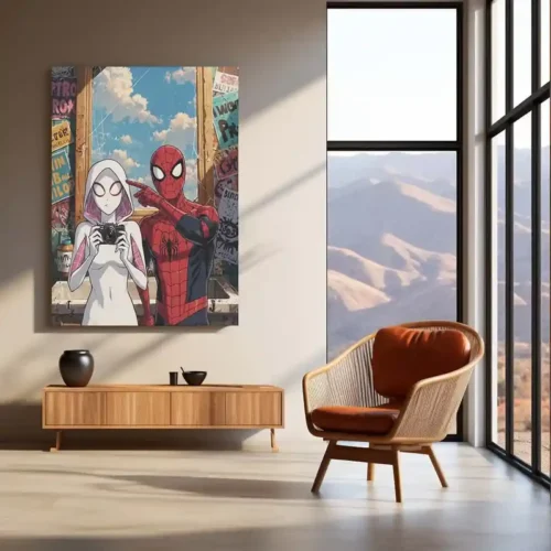 Miles & Morales Spider-Man Couple Art Metal Frame | Marvel-Inspired Wall Decor 04 - Image 3