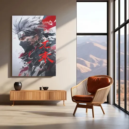 Kakashi Hatake Metal Poster | Naruto Anime Wall Art | Sharingan & Lightning Blade Decor - Image 3