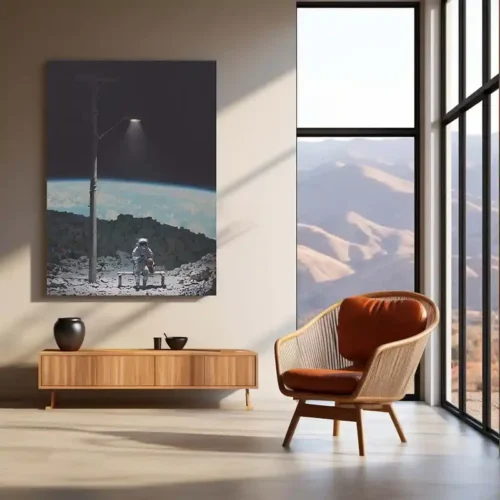 Outer Space Astronaut Metal Frame | Cosmic Sci-Fi Wall Art 01 - Image 3