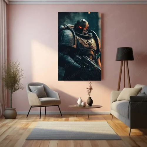 Warhammer Metal Poster | Epic Sci-Fi Fantasy Warrior Wall Art - Image 3