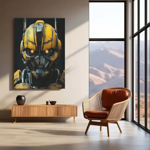Bumblebee Transformers ? Cyberpunk Mecha Style Metal Poster | Sci-Fi Wall Frame - Image 3