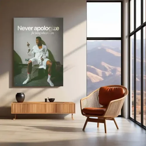 Never Apologize for Being Who You Are ? Confidence Metal Frame | Empowerment Quote Wall Art | Bold Self-Love Decor - Image 3