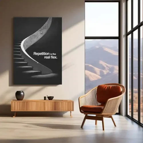 Consistency is Power ? The True Flex of Repetition Metal Frame | Discipline Over Motivation Wall Art | Daily Grind Quote Poster - Image 3