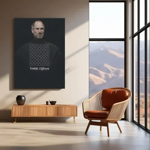 Steve Jobs Think Different Metal Frame | Minimalist Inspirational Poster | Apple Innovation Wall Art - Image 3
