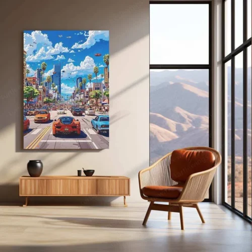 Car in the City Metal Poster ? Urban Automotive Wall Art | Night Drive Aesthetic Decor - Image 3