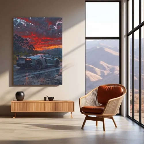 Car Metal poster | Lamborghini Black Metal Poster | Luxury Supercar Wall Art - Image 3