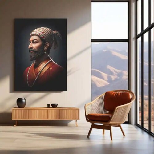 Chhatrapati Shivaji Maharaj Metal Frame | Warrior King Wall Art | Metal Frame 04 - Image 3
