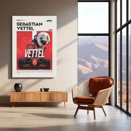 Sebastian Vettel Metal Frame | 4-Time Formula 1 World Champion Wall Art - Image 3