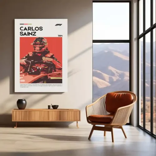 Carlos Sainz Metal Frame | Ferrari F1 Driver Wall Art - Image 3