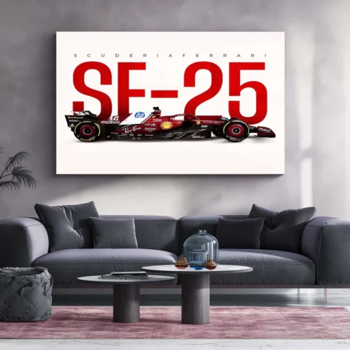 Scuderia Ferrari ? SF-25 Livery Metal Frame | 2024 Formula 1 Car Wall Art - Image 2
