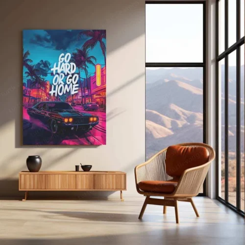 Go Hard or Go Home Metal Poster ? Motivational Wall Art | Hustle & Grind Decor - Image 3