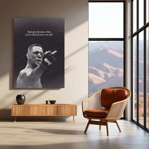 Nate Diaz Quote Metal Poster ? Motivational UFC Fighter Wall Art | Fight & Hustle Mindset Decor - Image 3