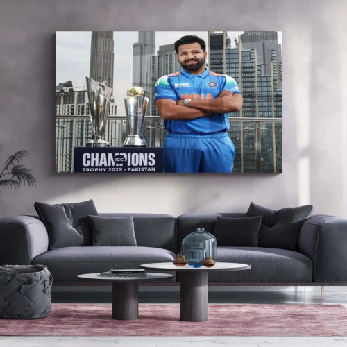 Cricket Metal Poster | Rohit Sharma Celebration Metal Poster ? Hitman Cricket Wall Art | Team India 1 - Image 2