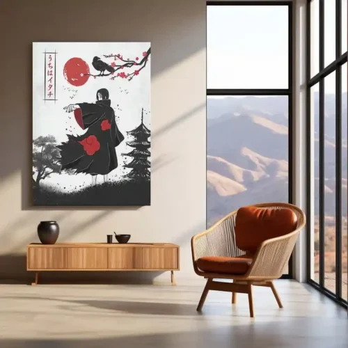 Anime metal poster | Itachi Uchiha ? The Crow of the Akatsuki Metal Poster | Naruto Anime Wall Frame - Image 3