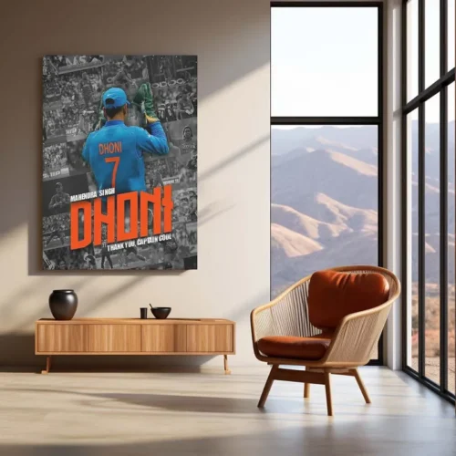 Cricket Metal Poster | MS Dhoni Thala 07 Metal Poster - Image 3