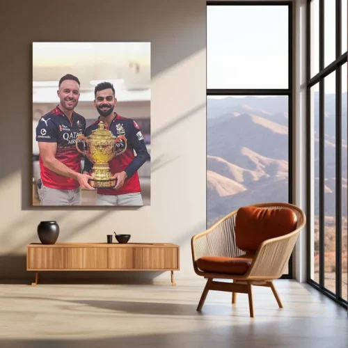 Cricket Metal Poster | Virat Kohli & AB de Villiers RCB IPL 2025 Victory Metal Poster | Brotherhood of Champions Wall Art - Image 3
