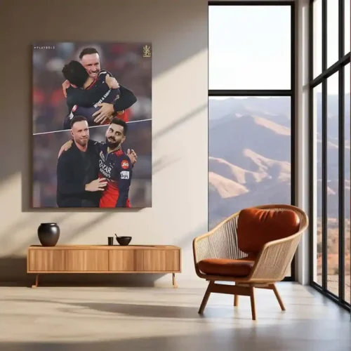 Cricket Metal Poster | Virat Kohli & AB de Villiers RCB IPL 2025 Victory Metal Poster | Brotherhood of Champions Wall Art 02 - Image 3